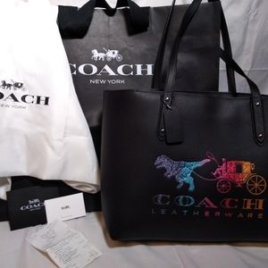 Coach Rexy and Carriage large black tote
